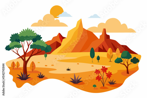 Australian outback clean vector illustration