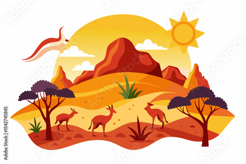 Australian outback clean vector illustration