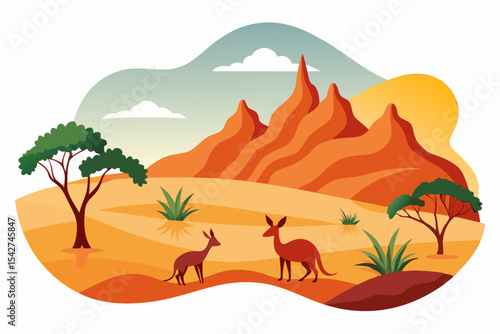 Australian outback clean vector illustration