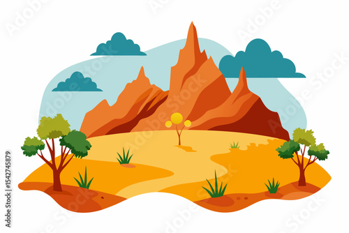 Australian outback clean vector illustration