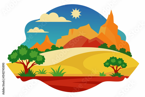 Australian outback clean vector illustration