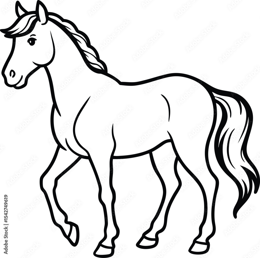 Obraz premium Horse Vector Silhouette Art Icon Illustration 