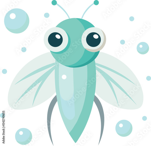 Aqua Fairy Insect with Wings