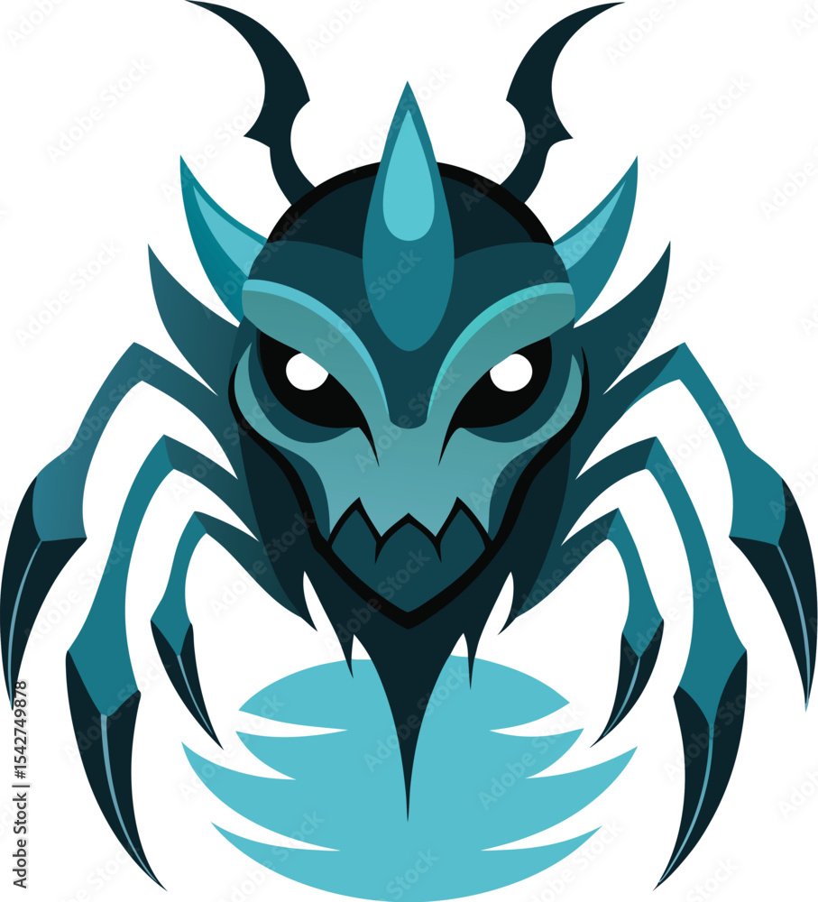 Obraz premium Fierce Blue Insect Warrior
