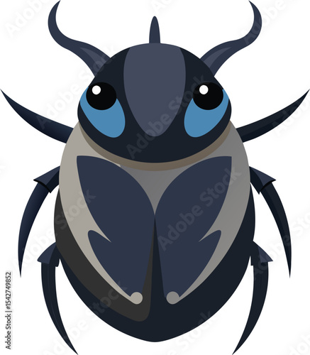 Dark Blue Beetle Vector

