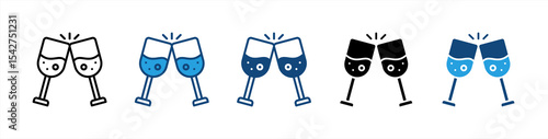 Champagne icon sheet multiple style collection