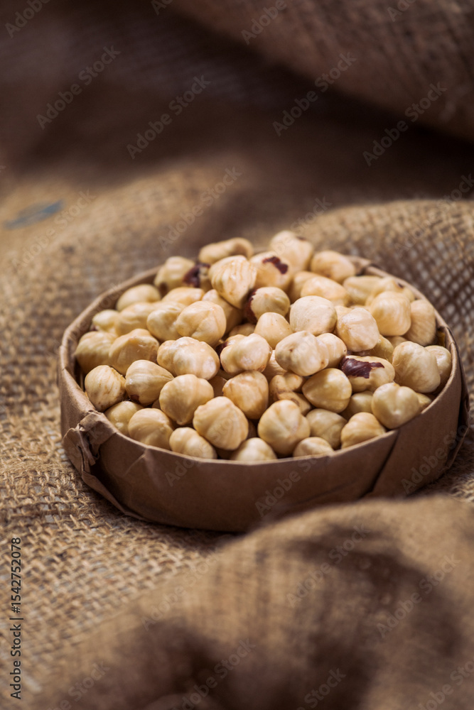 Hazelnuts and Almonds in Paper Containers on White Background – Isolated Nuts Hazelnuts and Almonds in Paper Containers on White Background – Isolated Nuts
