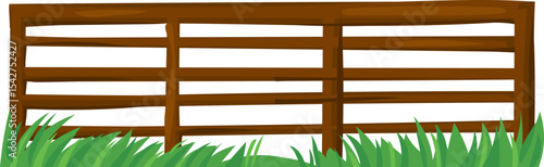 Classic Brown Gate Border vector border for garden, landscape, spring, and nature decoration