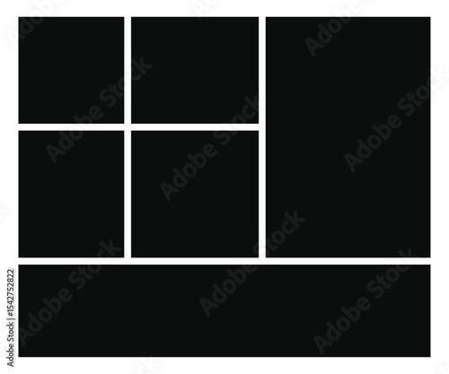 Templates collage six frames photos. stock illustration