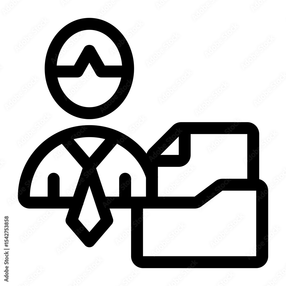Person Holding File Folder Icon Person Holding File Folder Icon