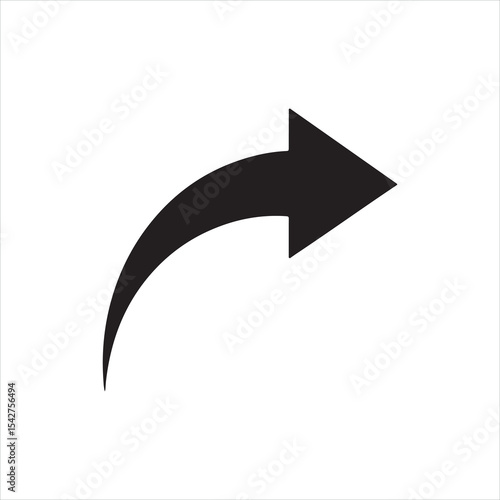 Simple Curved Arrow Vector Icon Free Download Simple Curved Arrow Vector Icon - GFXLoad