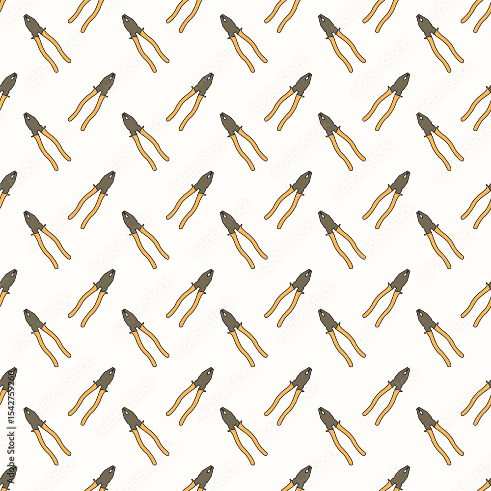 Naklejka premium vector pliers pattern design, seamless pattern of pliers