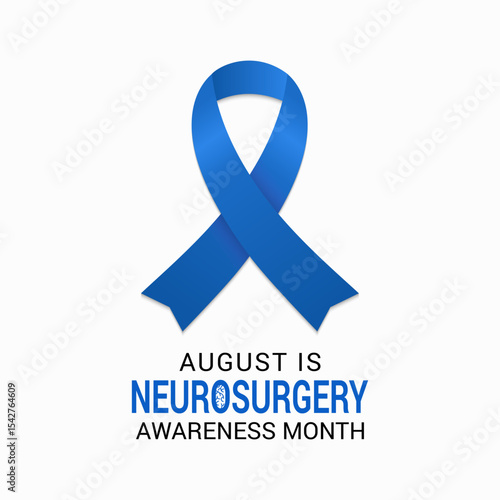 Celebrate Neurosurgery Awareness Month this August. Treating complex brain, spine, and nerve conditions. A concept for healthcare and medicine. Banner poster, flyer and background design template.