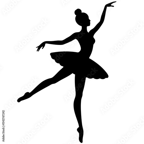 Ballerina dancing on tiptoe silhouette great for ballet performance and elegance art