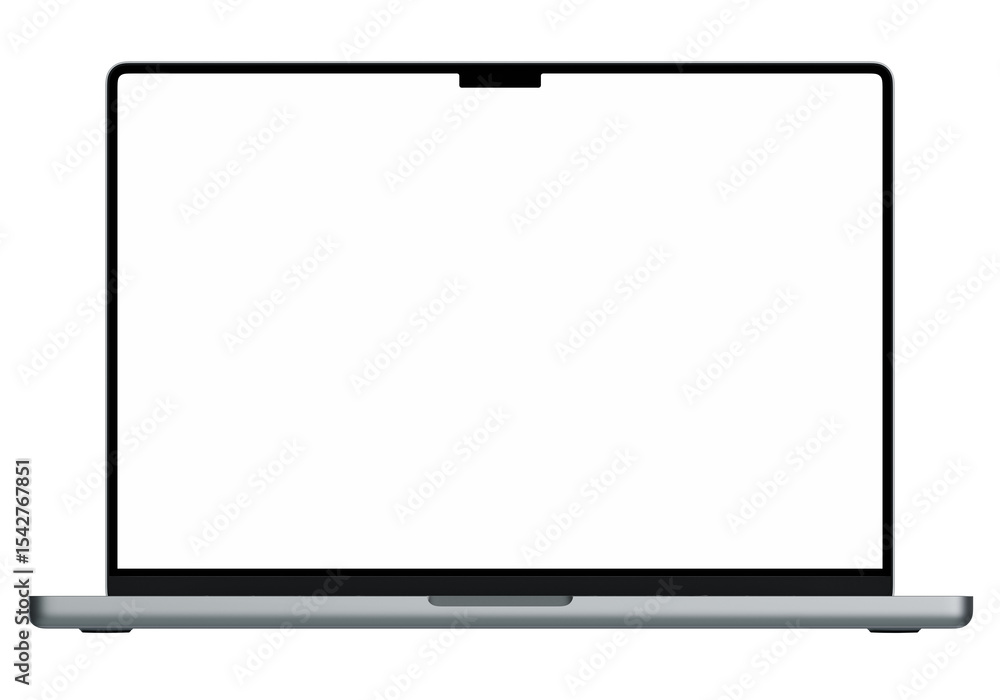Isolated laptop mockup without background with white blank screen. super high resolution 4k 8k Isolated laptop mockup without background with white blank screen. super high resolution 4k 8k
