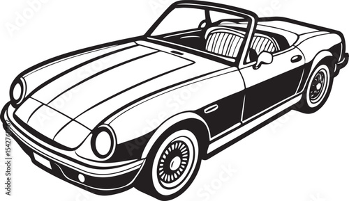 Luxury sports convertible car vector illustration featuring a classic design and fast speed, perfect for automotive and transportation themes