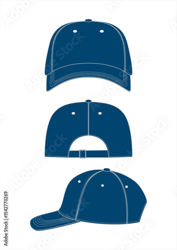 hat template vector, Snapback hat Technical Drawing Illustration Blank Streetwear Mock-up Template, Blank White 5 Panels Baseball Cap, Meshbaseball cap vector template, technical hat apparel vector
