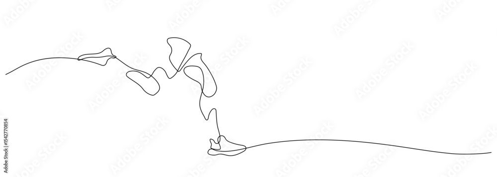 Obraz premium running exercise close up line art continuous