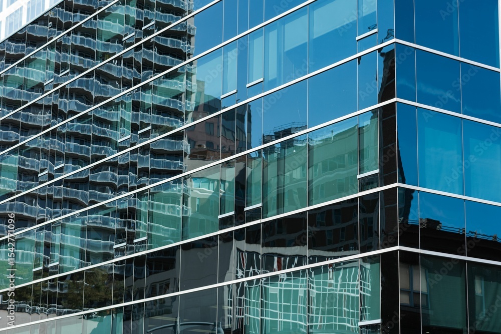 Obraz premium Close-up of glass office building