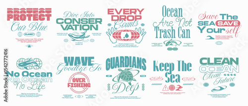 Sea life quote t-shirt design bundle, Ocean environment typography quotes set, Ocean ecosystem & conservation graphic collection, Marine environment poster slogan design packs