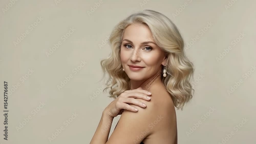 Portrait of a beautiful blonde woman with a smile Portrait of a beautiful blonde woman with a smile