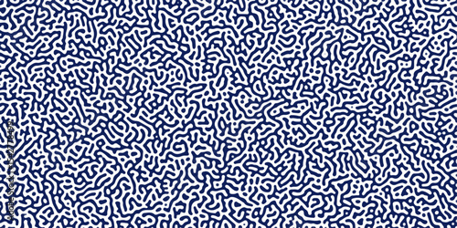 Turing Abstract Pattern, suitable for any business. White and dark blue diffusion reaction seamless pattern.An abstract Reaction-diffusion or Turing pattern formation, coral reef, natural texture,	