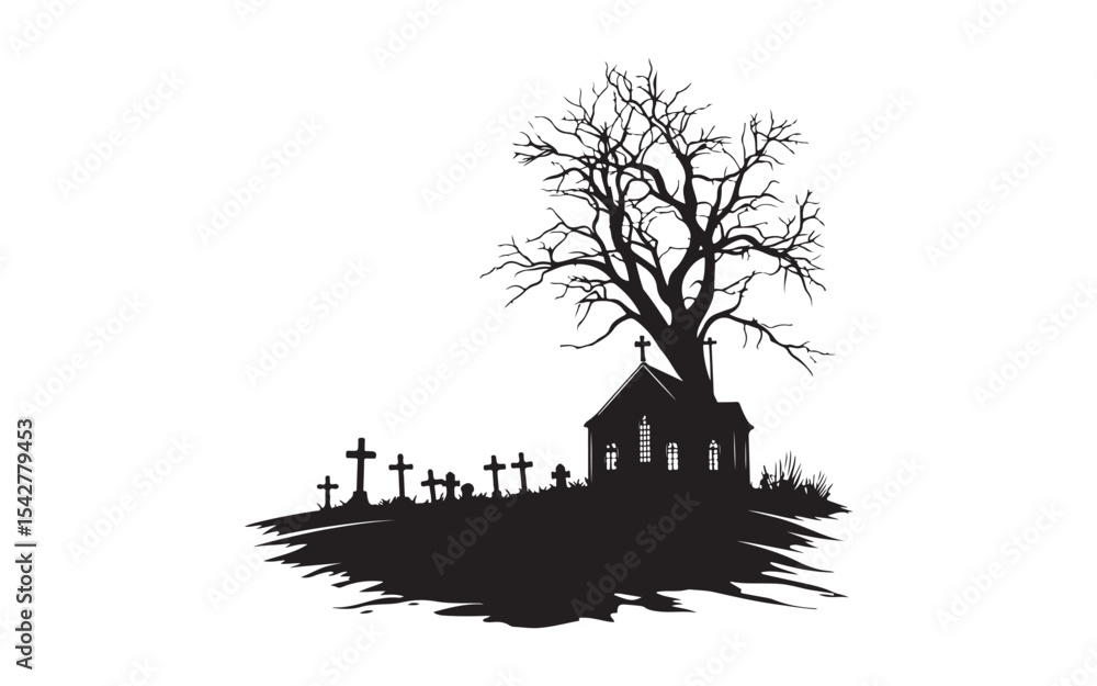Fototapeta premium halloween silhouette of a tree