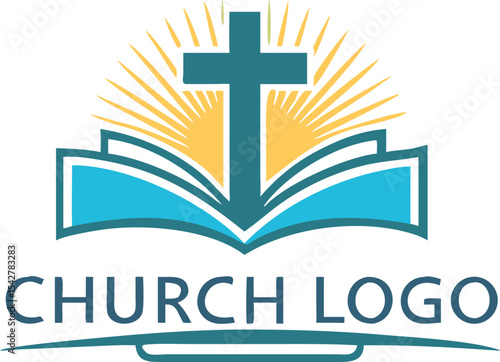 church christian logo vector icon design template. Christian symbols.