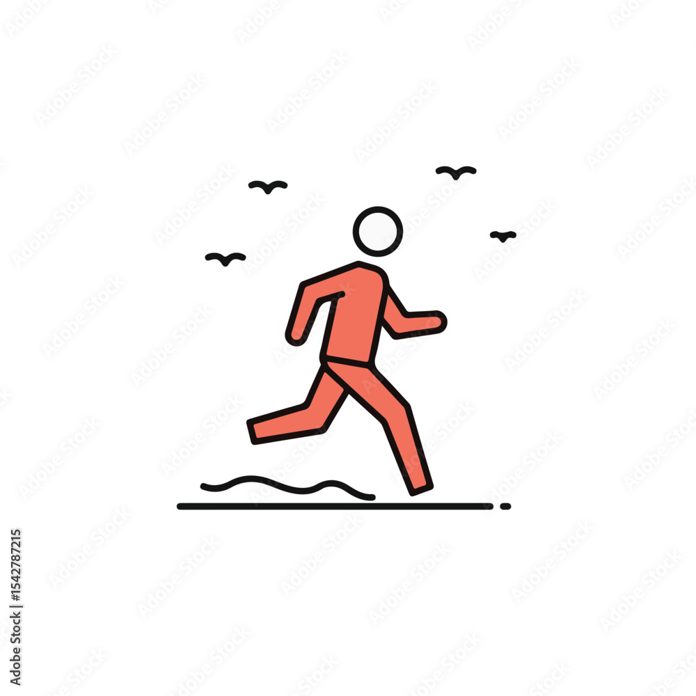 Obraz premium A minimalist illustration of a person running.