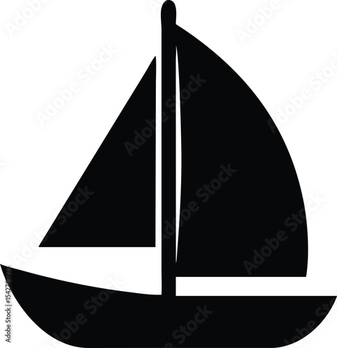 The sailboat icon. Sailing ship symbol. Logo for yacht club, for ship modeling sport. Vector illustration