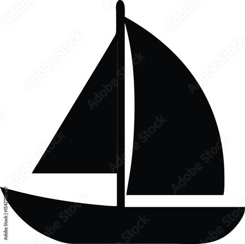 The sailboat icon. Sailing ship symbol. Logo for yacht club, for ship modeling sport. Vector illustration
