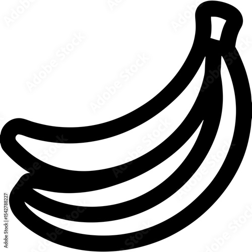 Simple Outline of a Bunch of Bananas.