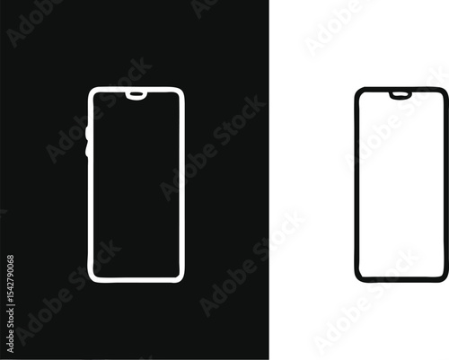 Smartphone mockup. Isolated from white and black backgrounds. with precision detail. android frameless design, vector Illustration