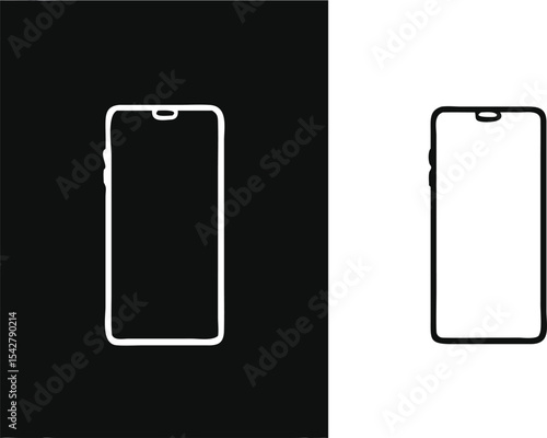 Smartphone mockup. Isolated from white and black backgrounds. with precision detail. android frameless design, vector Illustration