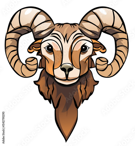 illustration of a goat's head