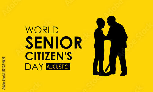 Celebrate  World Senior Citizen's Day year on August 21. A Tribute to the Pillars of Our Society. Support older people. Creating for web banner, cards, prints, social media, poster background design.
