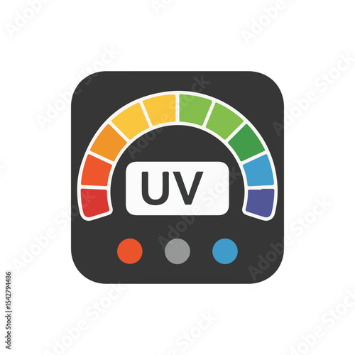 Heat Wave Flat Icon, UV Index Meter, Vector Illustration, on White Background, Suitable for Infographic Design and Applications