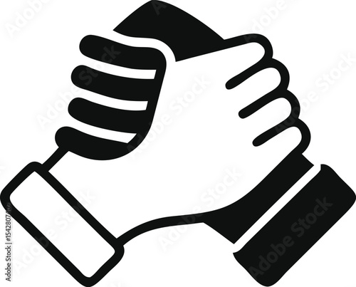Soul brother handshake icon, thumb clasp handshake or homie handshake isolated on white background, friendship or deal business concept, vector icon for apps and websites