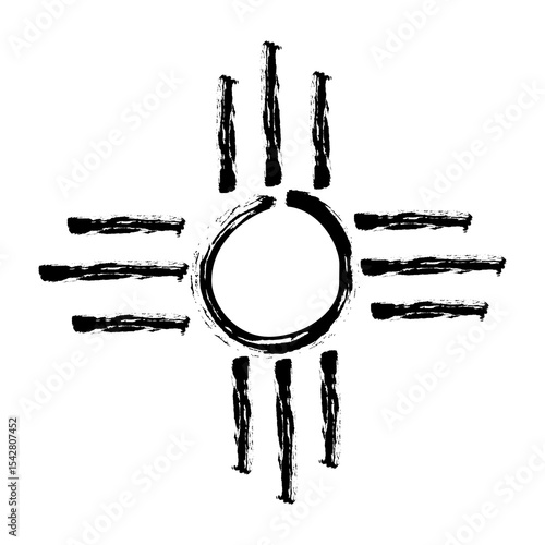 sacred sun symbol (stylized) of the Zia, an indigenous native American pueblo people
