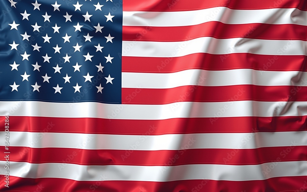 Naklejka premium 4 July Independence day Greeting card with usa flag of united states of america. High quality