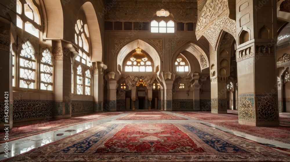 Obraz premium inside mosque prayer area.