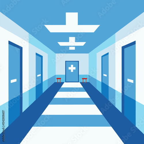 Medical-themed with of clinical whites and sterile blues vector background.