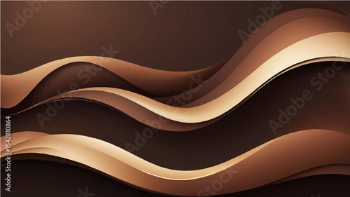 Wavy brown abstract background with flowing lines and smooth texture