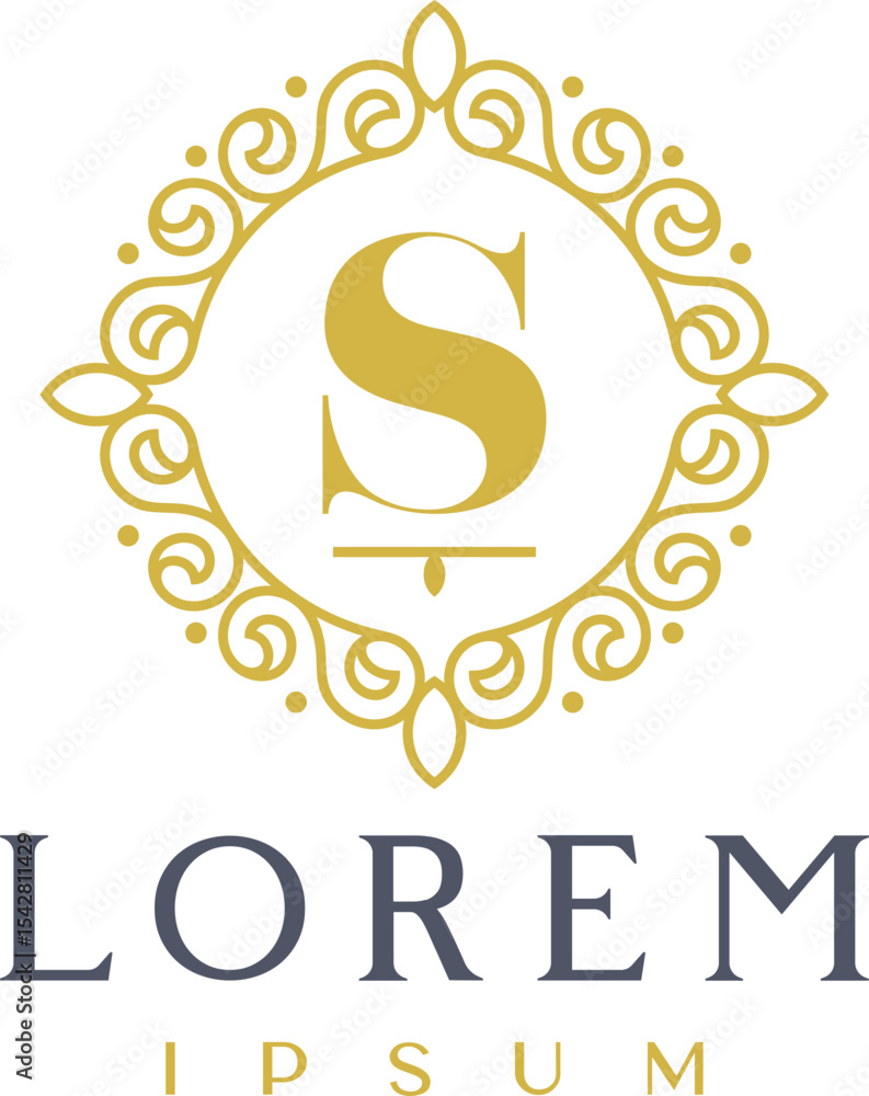 Fototapeta premium Luxury Circle Decorative Letter S Logo Template