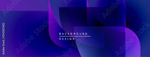 Abstract gradients create flowing shapes. Purple, blue hues dominate design. Text reads background design. Minimalist aesthetic.