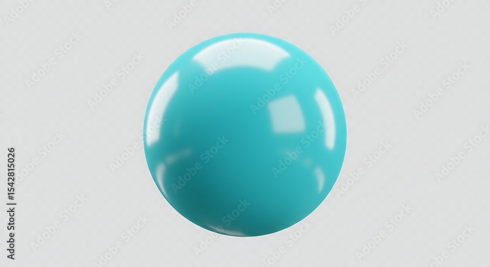Obraz premium A shiny, transparent blue orb, resembling a crystal or glass sphere, reflects light against a clear white background