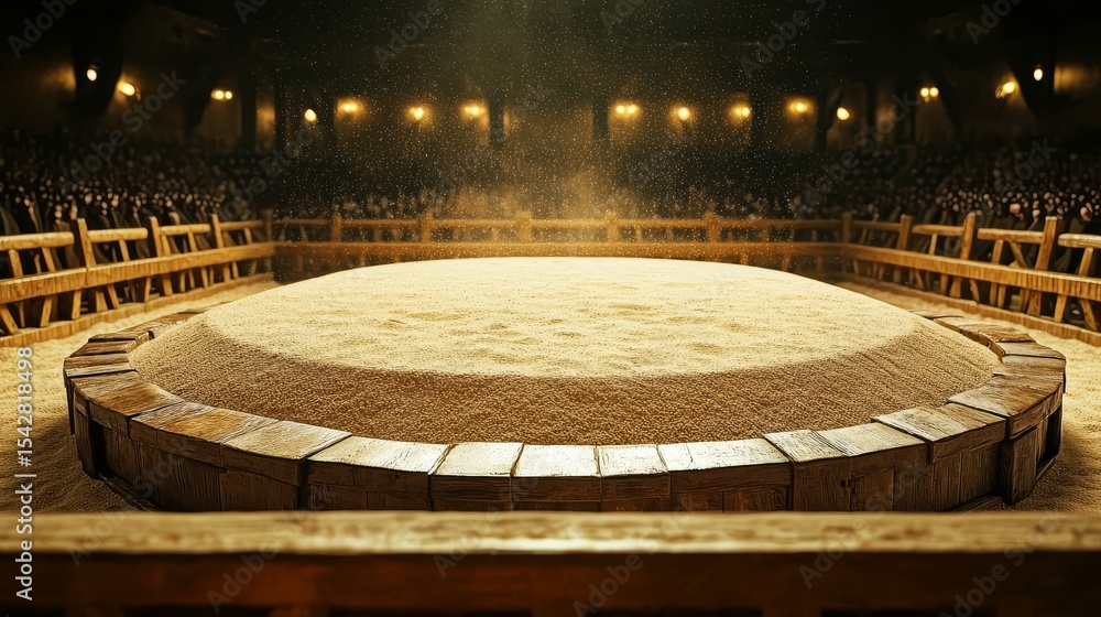 Obraz premium An intimate view of the traditional sumo setup.