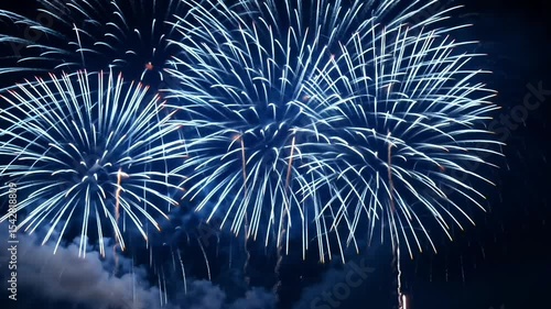 Fireworks display show celebration pyrotechnics night sky new year's eve event bright 4th july on transparent background