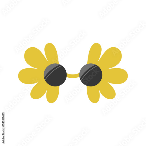 Glasses with flowers. Fashionable unusual accessory, decorative sunglasses. Vector illustration