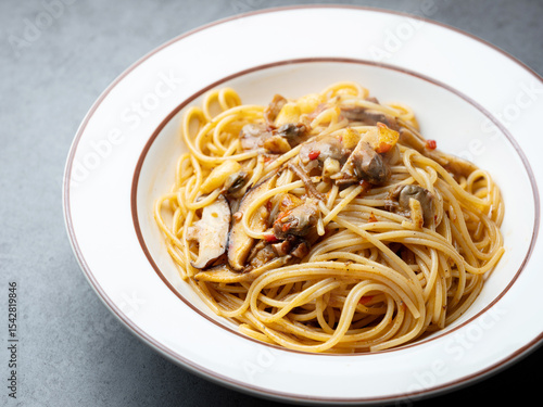 Εκτύπωση καμβά cockle Oil Pasta on a Plate
